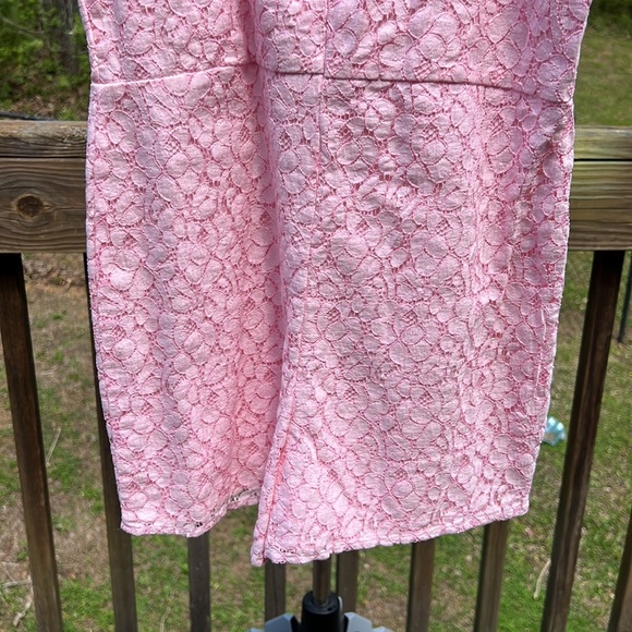 Girl Size Large Crown and Ivy Pink Lace Romper - Picture 5 of 9
